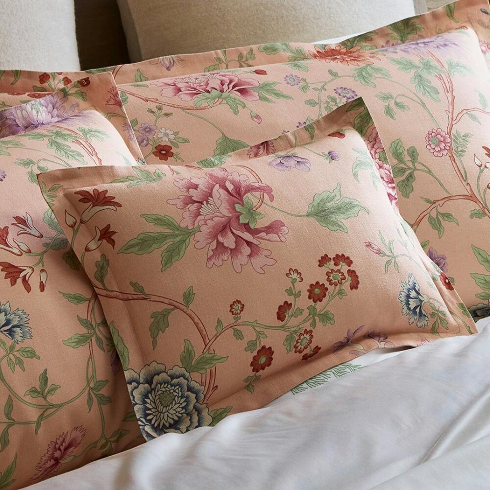 NWOT Matouk Simone Linen Boudoir Pillow Sham in Apricot